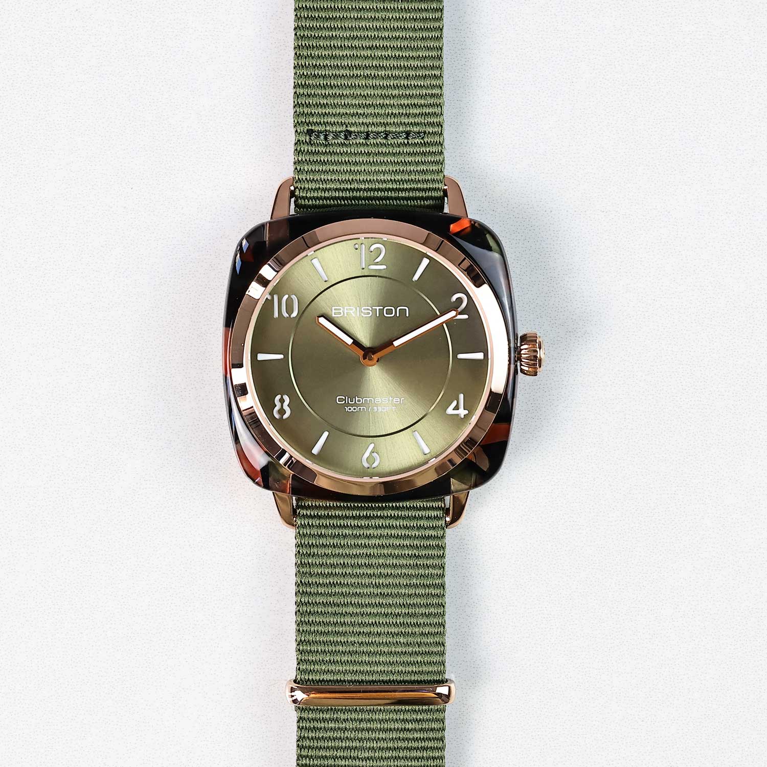 Briston Clubmaster Chic HM - Gold, Olive Green, 36mm Quartz